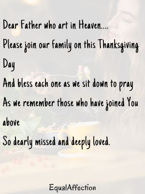 Thanksgiving Prayer For Family Who Lost A Loved One